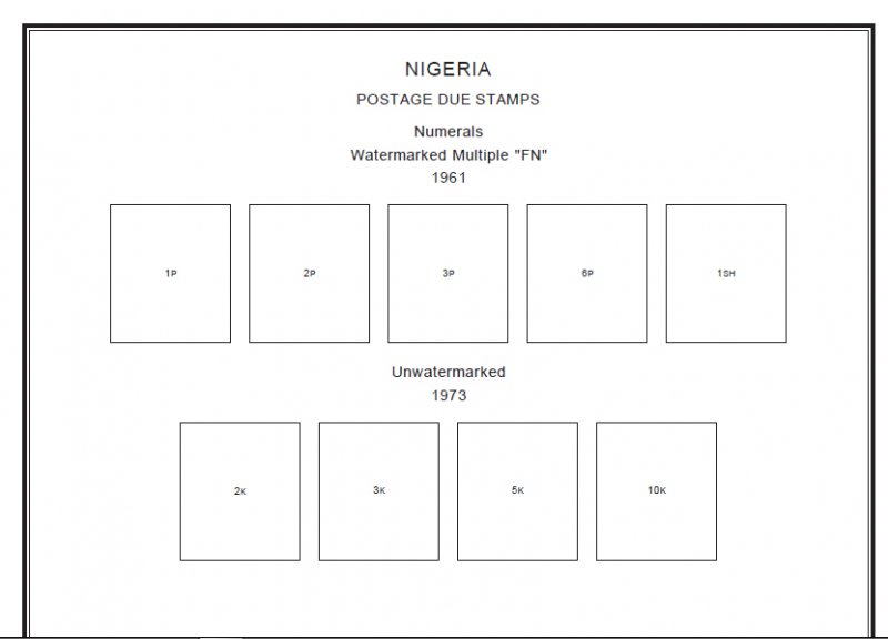 NIGERIA STAMP ALBUM PAGES 1914-2010 (99 PDF digital pages)