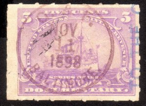 1898, US 5c, Documentary, Used, Sc R167