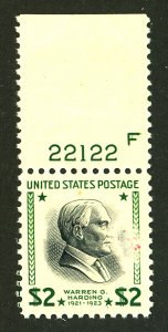 U.S. #833 MINT PL# SINGLE OG NH