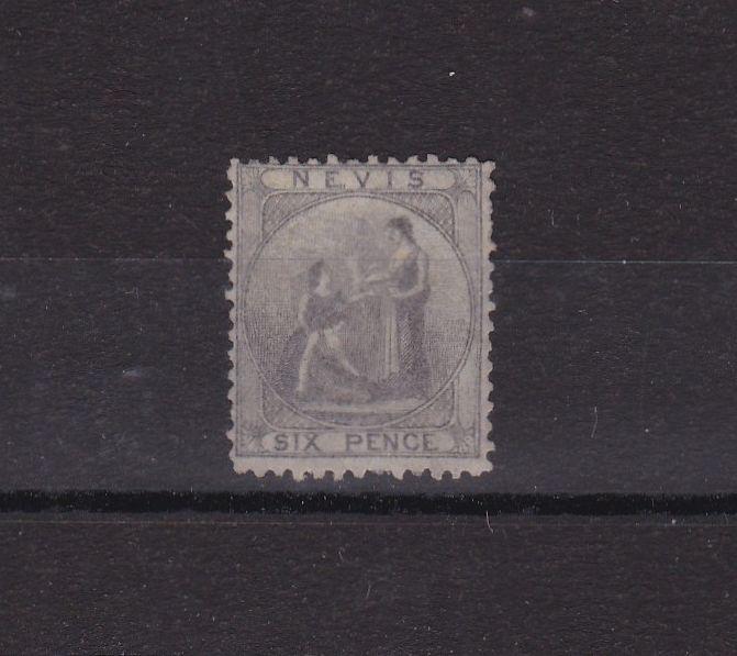 ST KITTS & NEVIS  1861  S G 7  6 D GREY LAKE     M / H