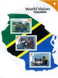 Tanzania 2008 - World Vision, Education - Sheet of 3v - Scott 2471 - MNH
