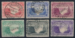 RHODESIA 1905 Victoria Falls set 1d to 5/-.