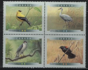 CANADA,  1773a MNH  BIRDS  BLOCK OF 4