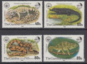 XG-BA034 GAMBIA IND - Wwf, 1981 Wild Animals, Abuko Reserve MNH Set