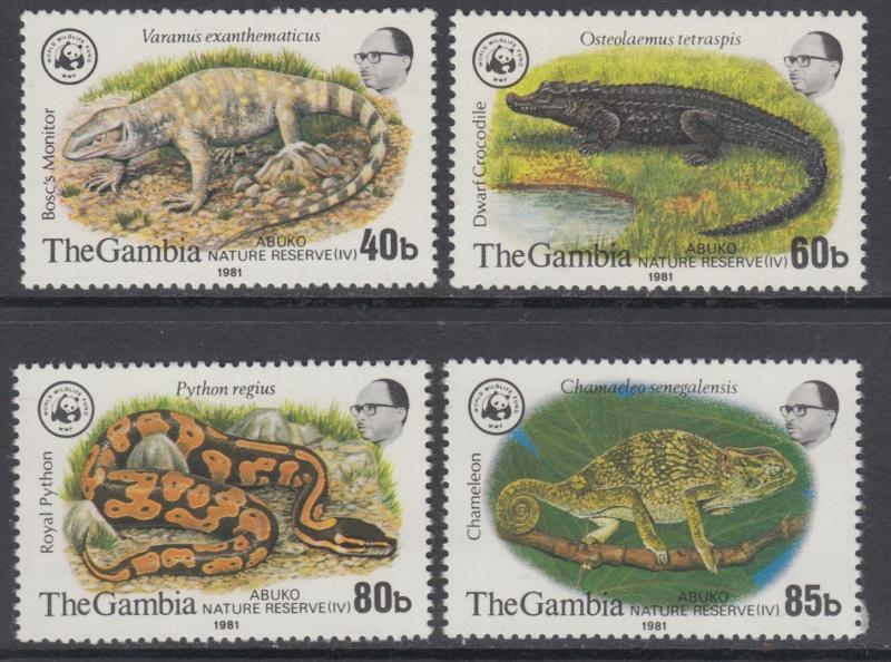 XG-BA034 GAMBIA IND - Wwf, 1981 Wild Animals, Abuko Reserve MNH Set