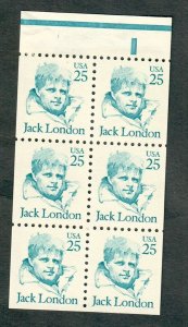 2197a Jack London MNH Booklet Pane of 6