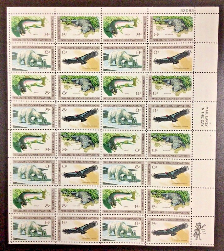 1427-30 Wildlife Conservation  MNH 8 c  Sheet of 32  FV $2.56  1971