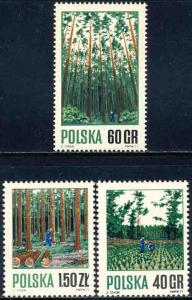 Poland 1971 Sc 1797-9 Forest Harvest Management Stamp MNH
