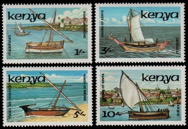 ✔ KENYA 1986 - DHOWS OF KENYA BOATS SHIPS - MI. 374/377 ** MNH [AFKN374]