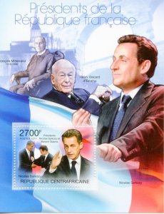 CENTRAL AFRICA  2011 PRESIDENTS OF FRANCE S/SHEET MINT NH