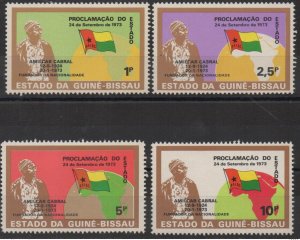 1973 Guinea-Bissau 1974 Mi. 345-348 Republic History Flags Politics Map Flag-