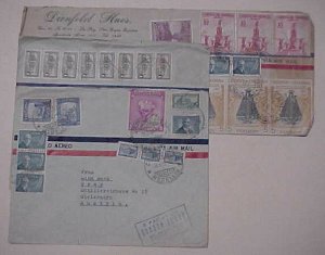 COLOMBIA  10 or MORE STAMP ON 3 DIFF. 1950's COVERS TO FOREIGN DESTINATIONS