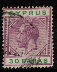 CYPRUS SG87 1921 30pa VIOLET & GREEN USED