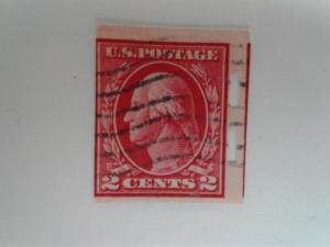 SCOTT # 482 TWO CENT WASHINGTON USED SHERMACK IMPERFERATED !!!