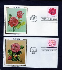 1876-1879 Flowers, FDC set/4 Colorano Silk