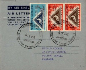 South Africa 1d (2) and 4d Cape Triangle of 1853 1953 Postage Stamp Centenary...