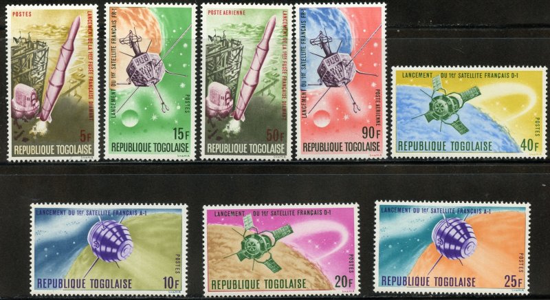 Togo Scott 593-98/C65-66 MVFNHOG - French Space Achievements - SCV $5.50