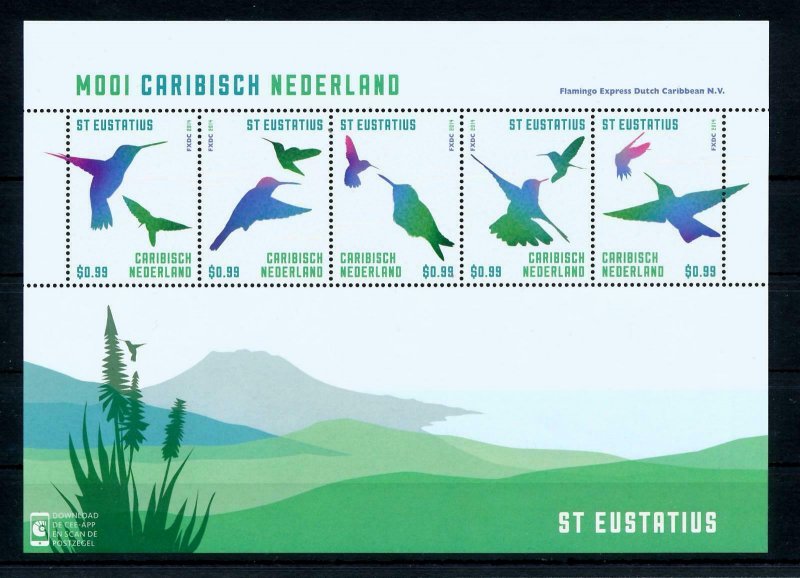 [CA047] Caribbean Netherlands 2014 Birds Pelican St. Eustatius souv. sheet MNH