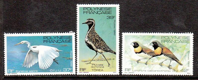 French Polynesia Birds 370-372 MNH  VF