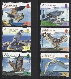 Alderney 2008 - BIRDS 3RD SERIES RAPTORS - MNH set # 319-324