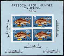 Ghana 1966 Freedom From Hunger (Fish) imperf m/sheet unmo...