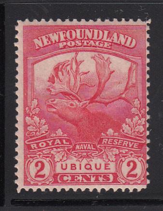 Newfoundland 1919 MH Scott #116 2c Ubique Trail of the Caribou Line in left '2'