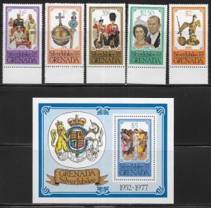 Grenada 788-793 Queen Elizabeth Silver Jubilee set and s.s. MNH c.v. $2.50