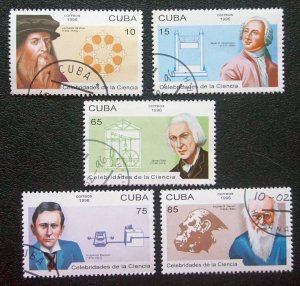 CUBA Sc# 3716-3720  SCIENTISTS science CPL SET of 5  1996  used / cancelled