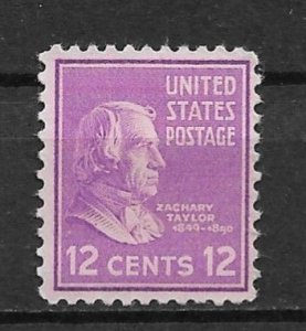 1938 Sc817 12¢ Zachary Taylor MNH