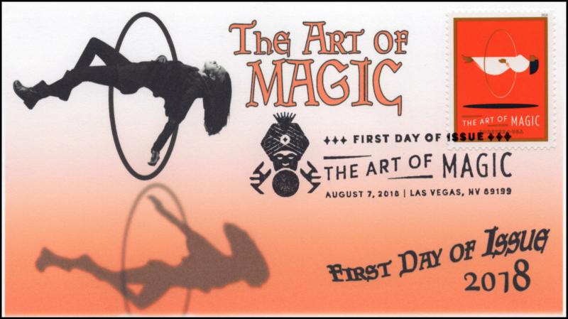 18-217, 2018, The Art of Magic, Pictorial Postmark, First Day Cover, Levitation