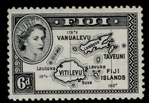 FIJI QEII SG287, 6d black, M MINT.