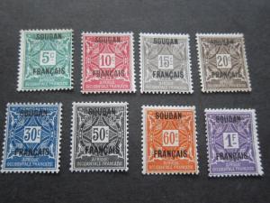 French Soudan 1921 Sc J1-J8 set MH