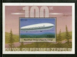 Congo Zaire 2001 First Graf Zeppilin Aviation Transport Sc 1590 M/s MNH # 489