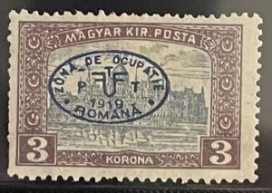 Hungary, 1919, SC 2N20b, Black overprint, LH, VF