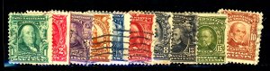 U.S. #300-309 USED MIXED CONDITION