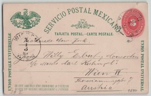 Mexico 1890 3c Postal Stationery Card to Vienna Austria