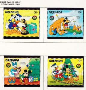 DISNEY GRENADA 1406-1415 MINT NH CHRISTMAS JOYS 1986