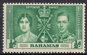 Bahamas 1937 KGV1 1/2d Green Coronation MM SG 146 ( 1148 )