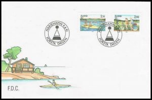 Finland-Aland 60-61,FDC.Michel 51-52. NORDEN-1991.Kayaking,Cycling.