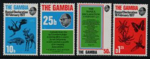 Gambia 367-70 MNH Banjul Declaration, Birds, Insects, Animals, Conservation