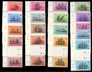 Bermuda 1986 Ships Scott #482-498 Gutter Pairs Mint Never Hinged