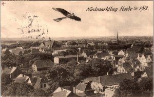 1912 Heide Germany Early Aviation Event Flight Picture Postcard Cover to Ireland