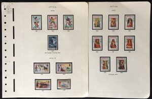 COLLECTION OF ANTIGUA STAMPS FROM 1971-75 IN ALBUM PAGES - ALL MINT NH STAMPS