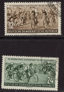 Thematic stamps EAST GERMANY 1954 CYCLE RACE E180/1 used