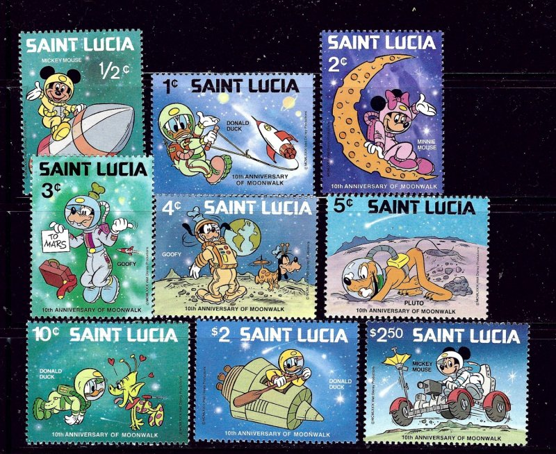 St Lucia 791-99 MNH 1980 Disney Characters