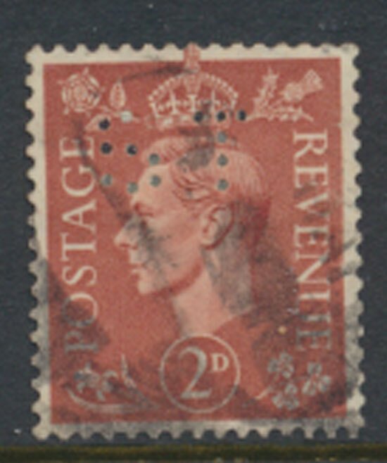 GB   SG 506   SC#  283 Perfin    Used   see detail & scans