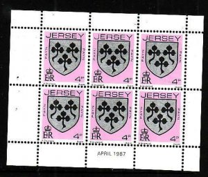 Jersey-Sc#250a- id3-unused NH booklet pane-Payn Arms-1981-3-
