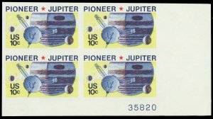 1556 Var, Mint 10¢ VF NH Imperforate Plate Block (Printers Waste) - Stuart Katz