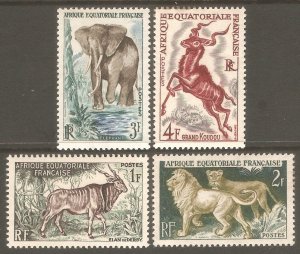 FRENCH EQUATORIAL AFRICA Sc# 195 - 198 MNH FVF Set-4 Wildlife