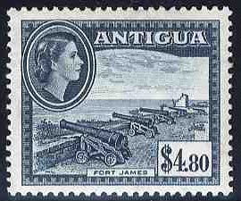 Antigua #107-121 (SG 120a-134) Cat£85, 1953-56 QEII 1/2c-$4.80, complete set...